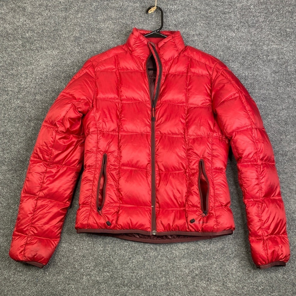 Eddie Bauer First Ascent Womens Small Red Goose Down Puffer Jacket 0773